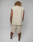 LENOX AVE KHAKI SLEEVELESS TEE
