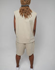 LENOX AVE KHAKI SLEEVELESS TEE