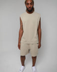LENOX AVE KHAKI SLEEVELESS TEE