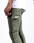 Paper Money Currency Carpenter Flare Olive