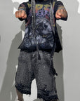 Paper Money Crystalized Shorts in Black