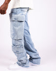 Paper Money Money Bag Cargo Relaxed Blue