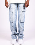 Paper Money Money Bag Cargo Relaxed Blue