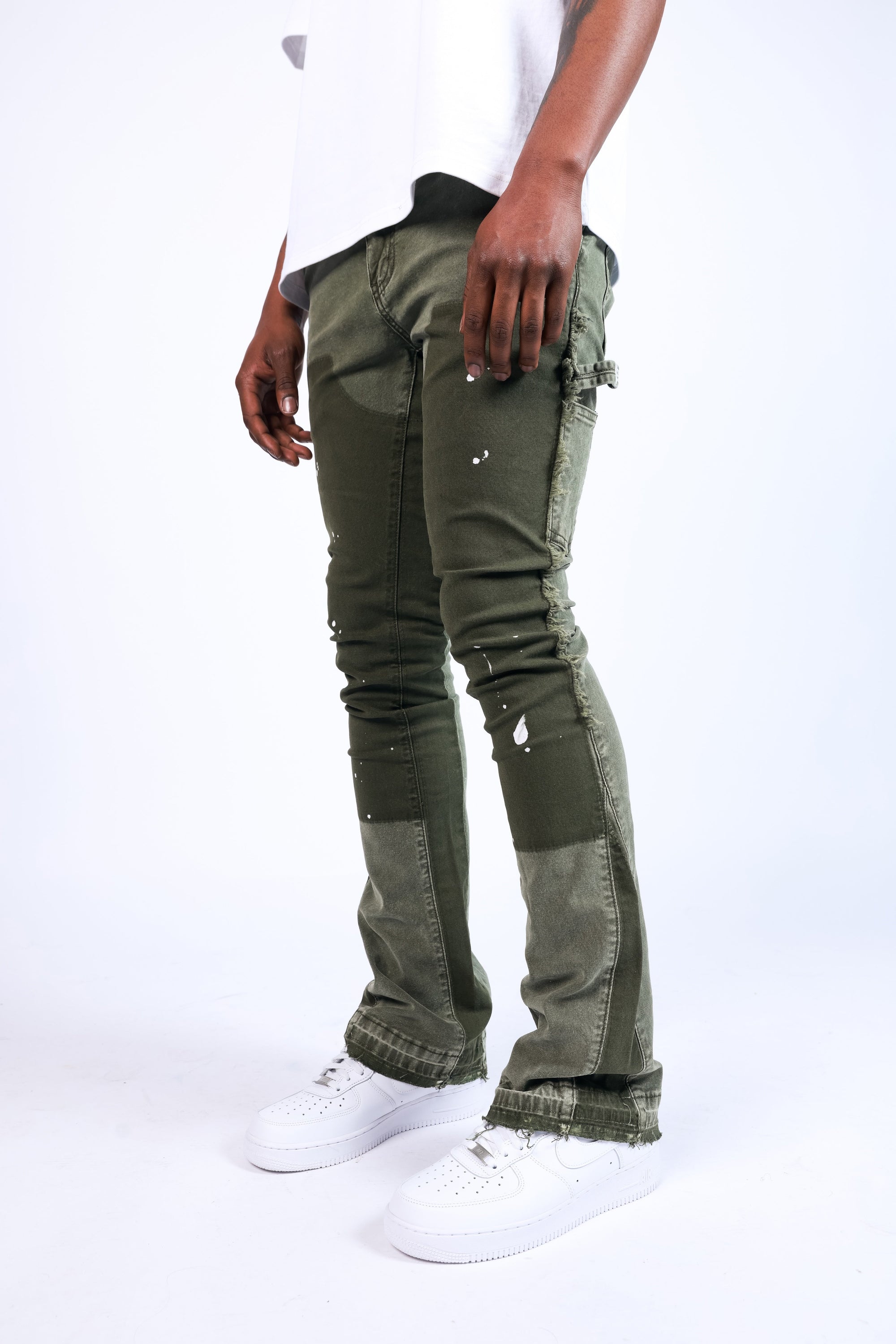 Paper Money Currency Carpenter Flare Olive