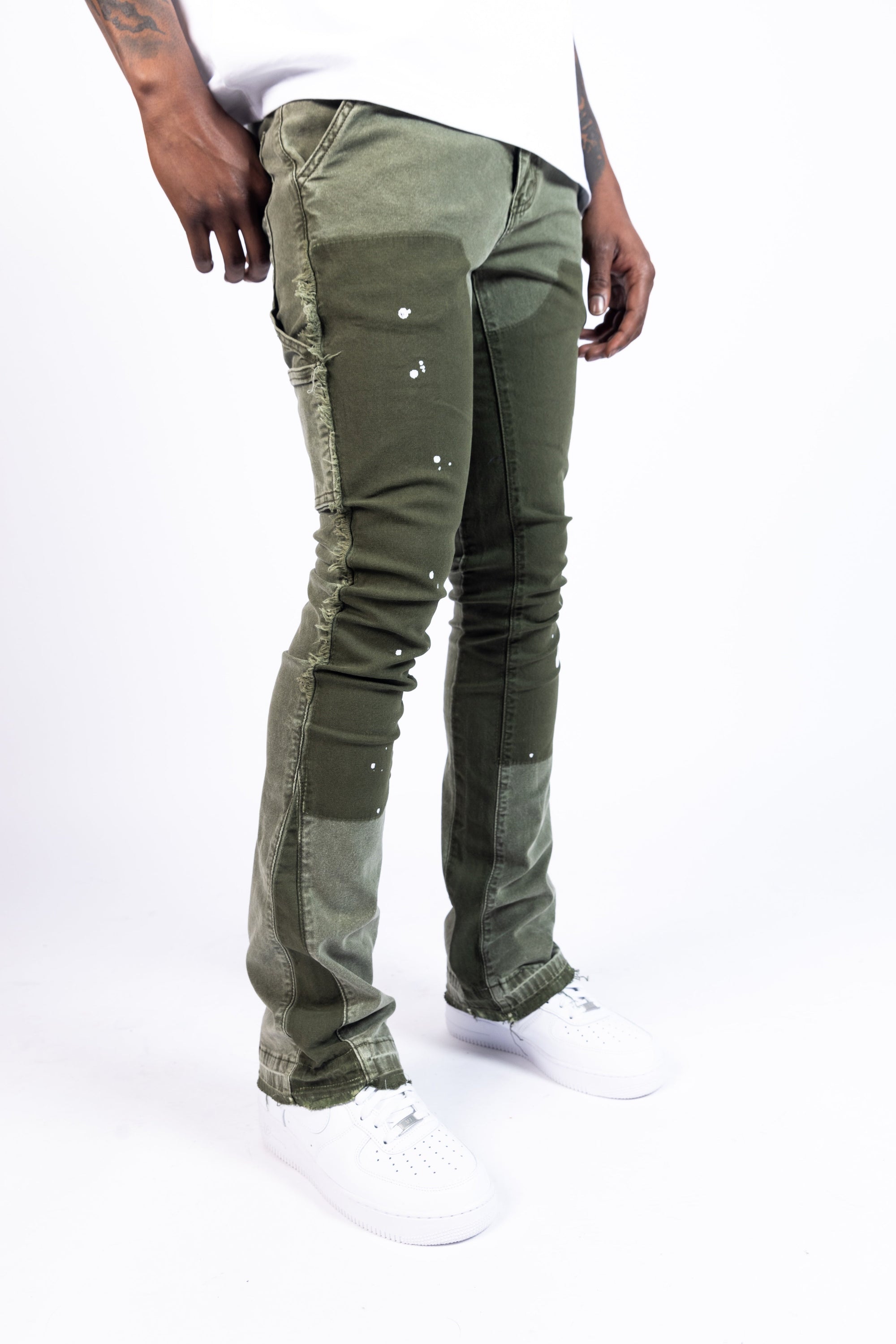 Paper Money Currency Carpenter Flare Olive