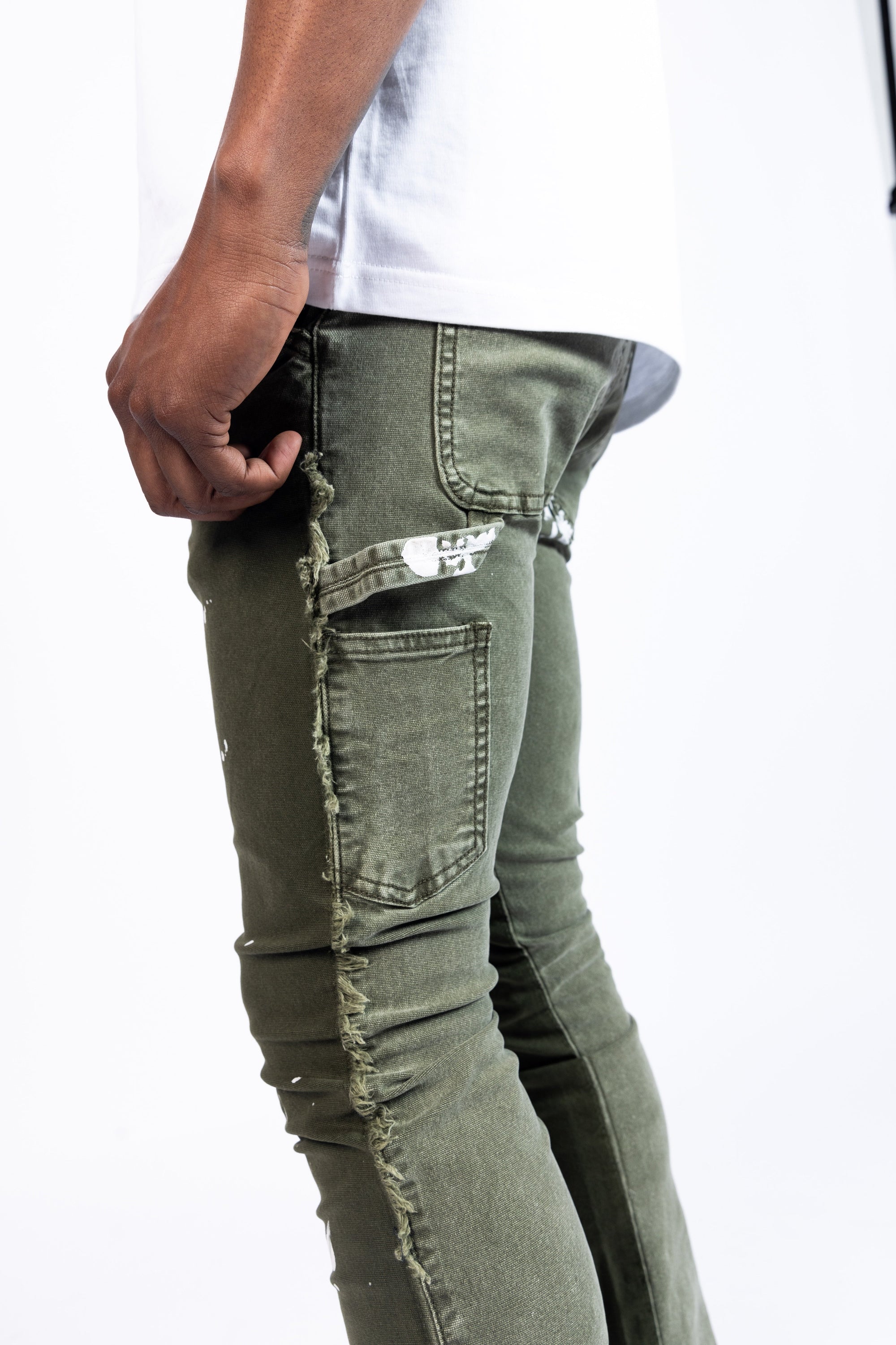 Paper Money Currency Carpenter Flare Olive