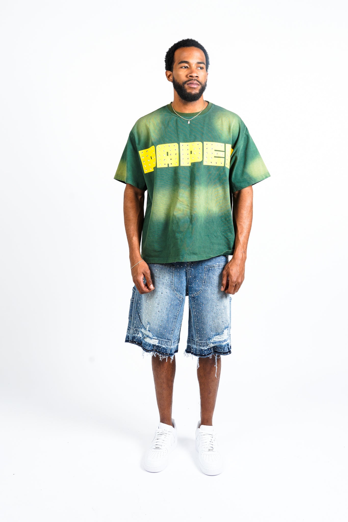 Paper Money Crystalized Shorts in Blue