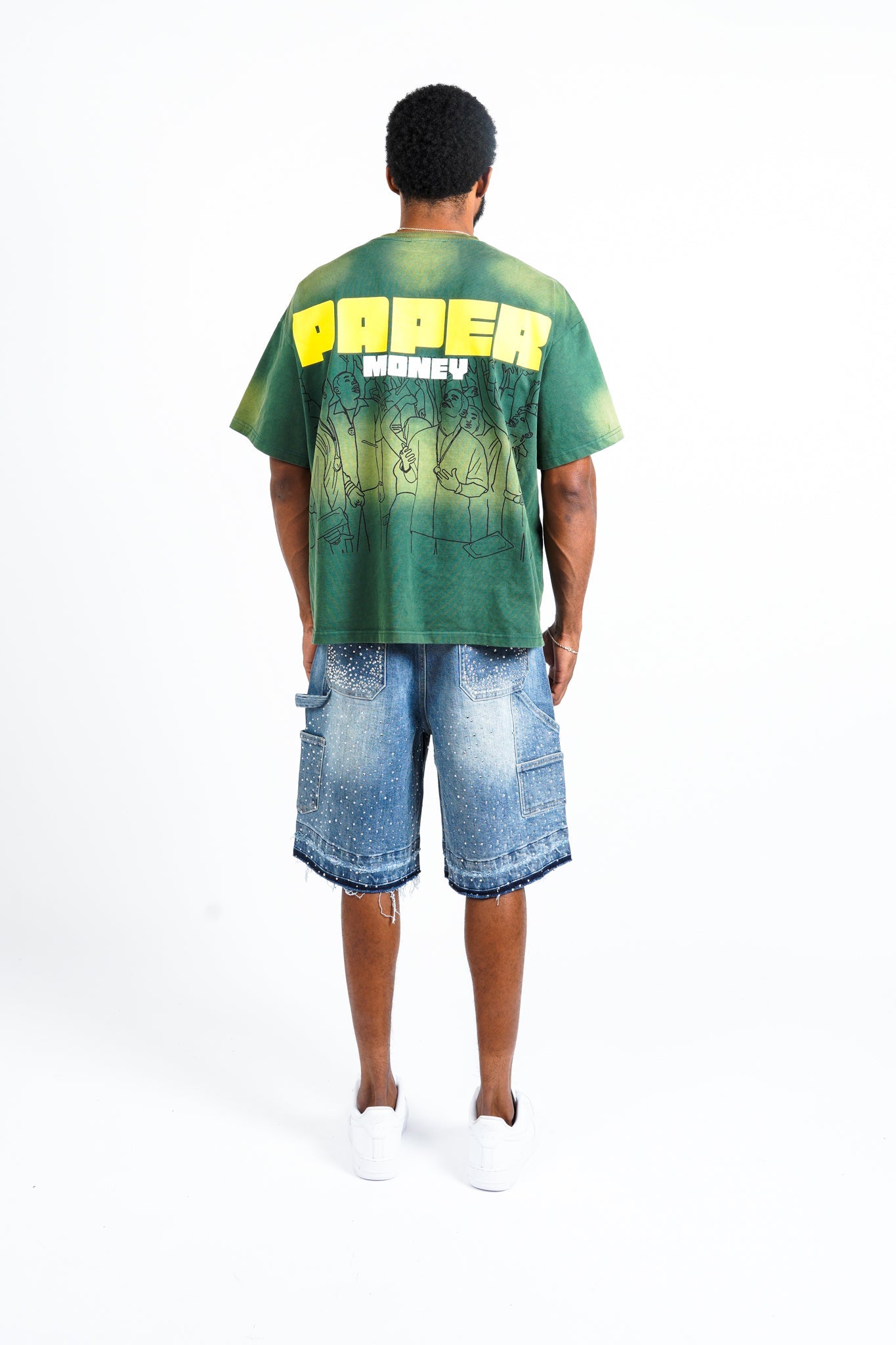Paper Money Crystalized Shorts in Blue