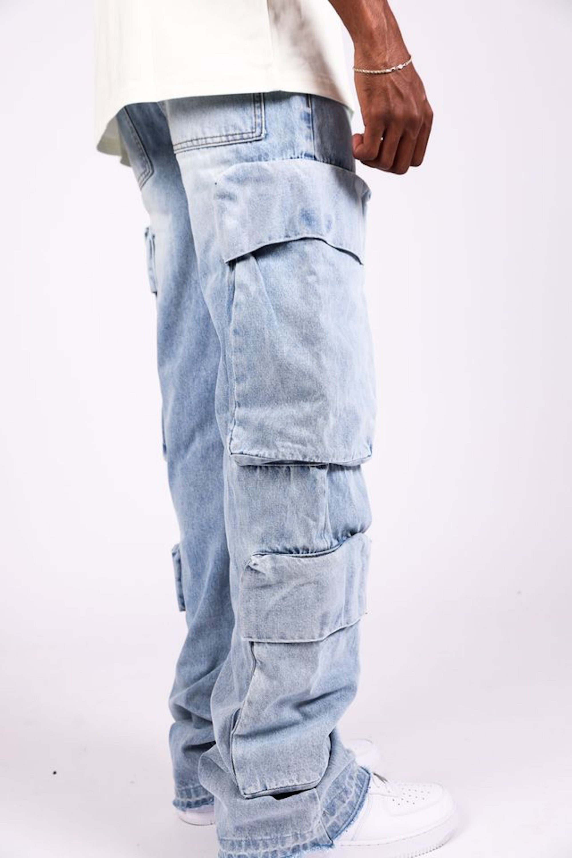 Paper Money Money Bag Cargo Relaxed Blue
